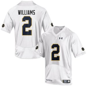 Notre Dame Fighting Irish Men's Dexter Williams #2 White Under Armour Authentic Stitched College NCAA Football Jersey RMC3499WJ